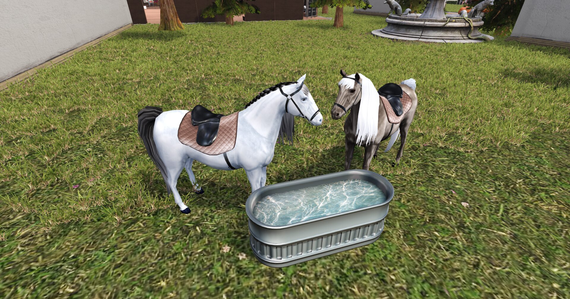 A diverse group of miniature horses at an equine show, each breed showcasing its unique characteristics